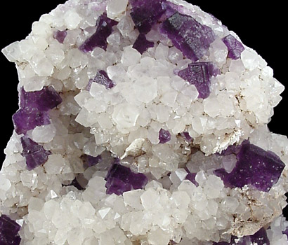 Fluorite on Quartz from Caravia-Berbes District, Asturias, Spain