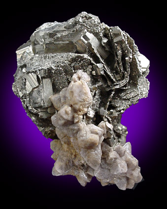 Calcite on Pyrite from Chihuahua, Mexico