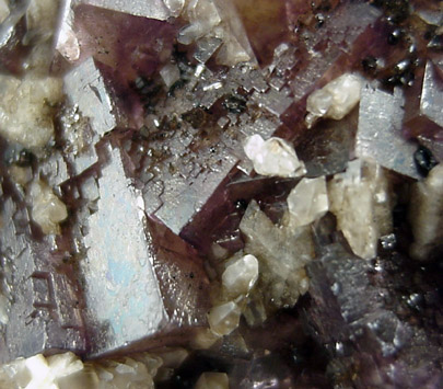 Fluorite with Calcite and Sphalerite from Rosiclare District, Hardin County, Illinois