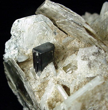 Tantalite-(Mn) on Albite var. cleavelandite from Pech, Nuristan Province, Afghanistan