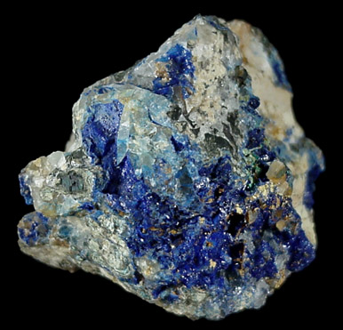 Linarite on Fluorite, Barite from Blanchard Mine, Hansonburg District, 8.5 km south of Bingham, Socorro County, New Mexico