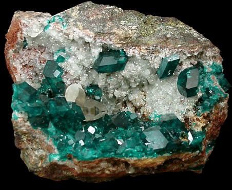 Dioptase and Cerussite from Tsumeb Mine, Otavi-Bergland District, Oshikoto, Namibia