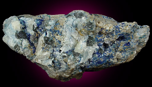 Linarite on Fluorite, Barite from Royal Flush Mine, Hansonburg District, 8.5 km south of Bingham, Socorro County, New Mexico