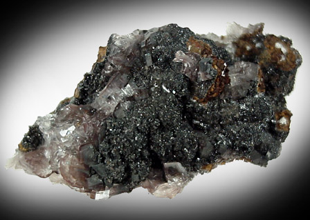 Plattnerite on Calcite from Mapimi District, Durango, Mexico