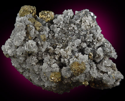 Chalcopyrite on Quartz from Pilot Knob Mine, Iron County, Missouri