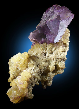 Fluorite on Calcite from Cave-in-Rock, Hardin County, Illinois