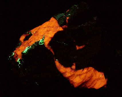 Zincite with Franklinite, Calcite from Franklin Mining District, Sussex County, New Jersey (Type Locality for Zincite and Franklinite)