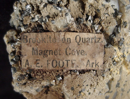 Brookite on Quartz from Magnet Cove, Hot Spring County, Arkansas