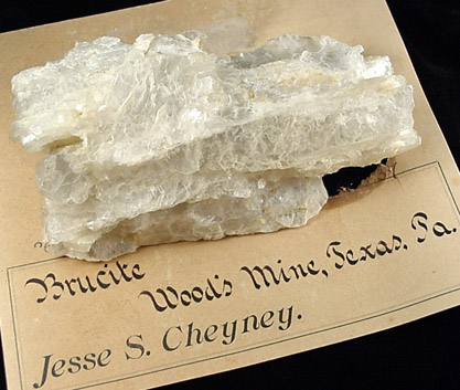 Brucite from Wood's Chrome Mine, Texas, Lancaster County, Pennsylvania