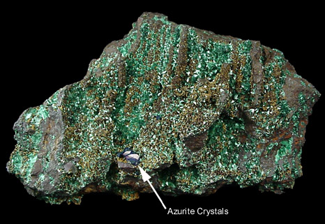 Malachite and Azurite from Bisbee, Warren District, Cochise County, Arizona