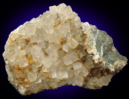 Calcite with Stilbite from Moore's Station Quarry, 44 km northeast of Philadelphia, Mercer County, New Jersey