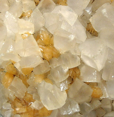 Calcite with Stilbite from Moore's Station Quarry, 44 km northeast of Philadelphia, Mercer County, New Jersey