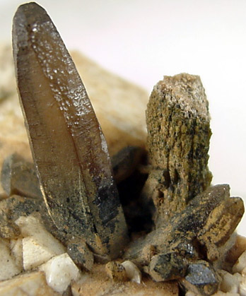 Epidote and Smoky Quartz from Baveno, Novara, Italy