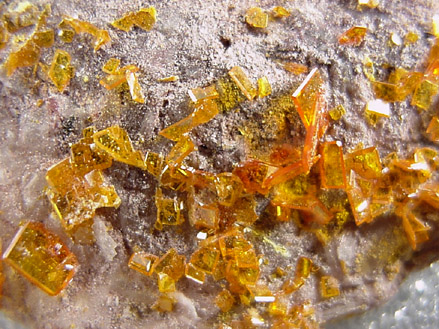 Wulfenite from Rowley Mine, 20 km northwest of Theba, Painted Rock Mountains, Maricopa County, Arizona