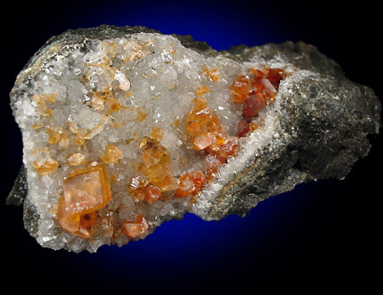 Calcite on Quartz from Prospect Park Quarry, Prospect Park, Passaic County, New Jersey