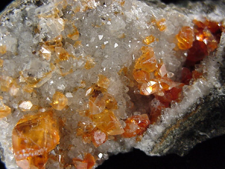 Calcite on Quartz from Prospect Park Quarry, Prospect Park, Passaic County, New Jersey