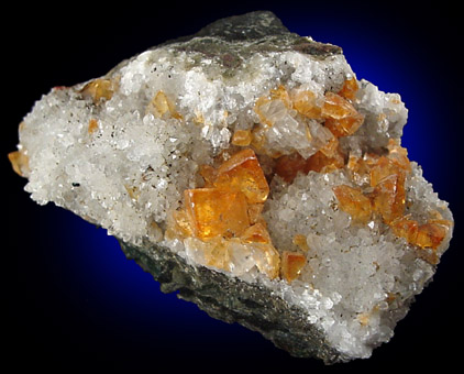 Calcite on Quartz from Prospect Park Quarry, Prospect Park, Passaic County, New Jersey