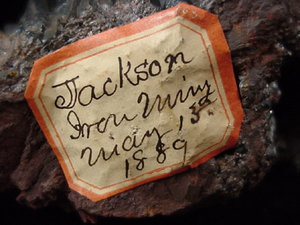 Hematite var. Pipe Ore from Jackson Iron Mine, Jackson County, Wisconsin