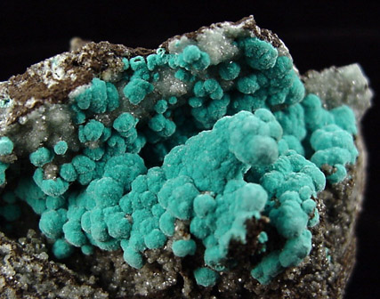 Rosasite from 79 Mine, Banner District, near Hayden, Gila County, Arizona