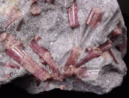 Elbaite in Lepidolite from Stewart Lithia Mine, Pala District, San Diego County, California