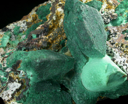 Malachite pseudomorphs after Azurite from El Cobre Mine, Zacatecas, Mexico