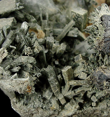 Actinolite pseudomorph after Diopside (Uralite) from Calumet Mine, 12 km NNE of Salida, Chaffee County, Colorado