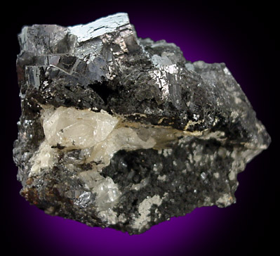 Anglesite on Galena from Wheatley Mine, Phoenixville, Chester County, Pennsylvania
