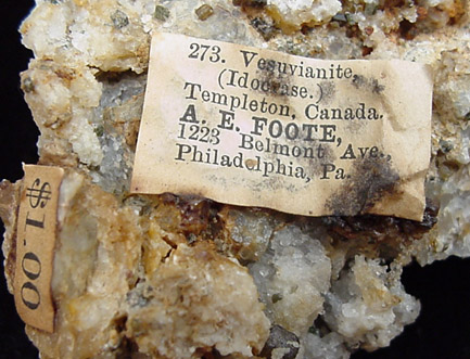 Vesuvianite from Templeton, Québec, Canada