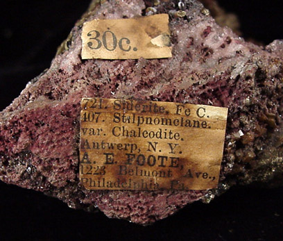 Siderite and Stilpnomelane from Sterling Mine, Antwerp, Jefferson County, New York