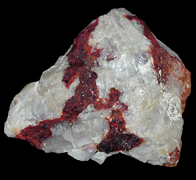 Zincite in Calcite from Franklin Mining District, Sussex County, New Jersey (Type Locality for Zincite)