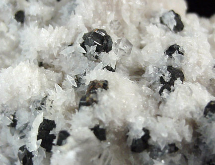 Sphalerite on Quartz, Calcite, Fluorite from Cave-in-Rock District, Hardin County, Illinois