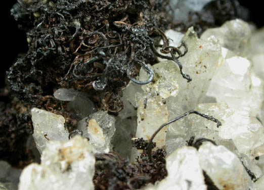 Silver on Calcite from Andres del Rio District, Batopilas, Chihuahua, Mexico