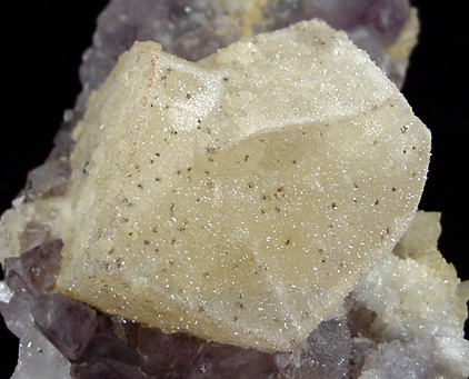 Calcite on Amethyst Quartz from Rio Grande do Sul, Brazil