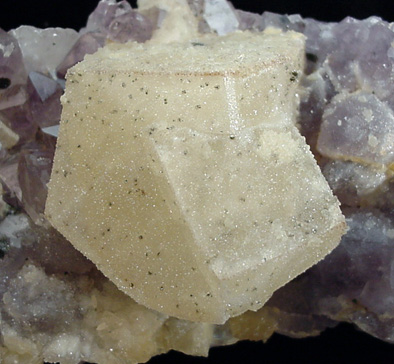 Calcite on Amethyst Quartz from Rio Grande do Sul, Brazil