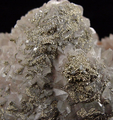 Calcite, Pyrite on Quartz from Idarado Mine, Ouray District, Ouray County, Colorado