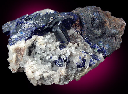 Azurite and Quartz from Tsumeb Mine, Otavi-Bergland District, Oshikoto, Namibia