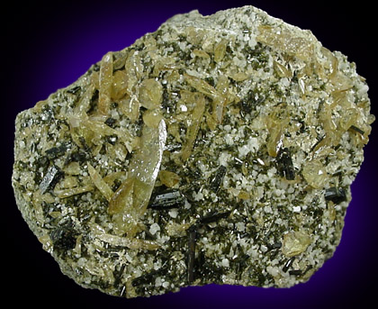 Titanite var. Sphene with Epidote from Capelinha, Minas Gerais, Brazil