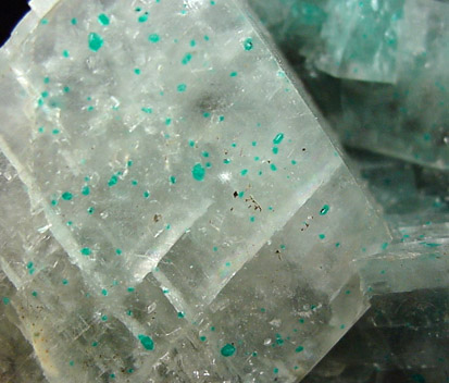 Dioptase on Calcite from Tsumeb Mine, Otavi-Bergland District, Oshikoto, Namibia