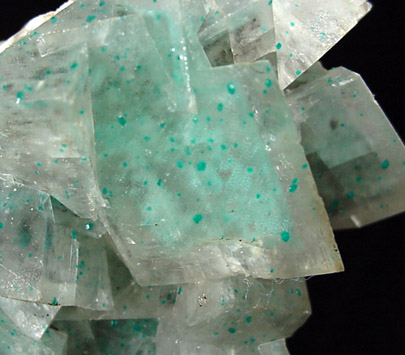 Dioptase on Calcite from Tsumeb Mine, Otavi-Bergland District, Oshikoto, Namibia