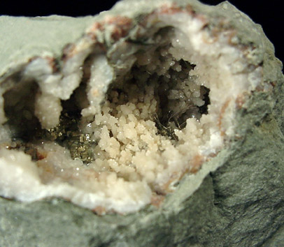 Millerite and Pyrite from US Route 27 road cut, Halls Gap, Lincoln County, Kentucky