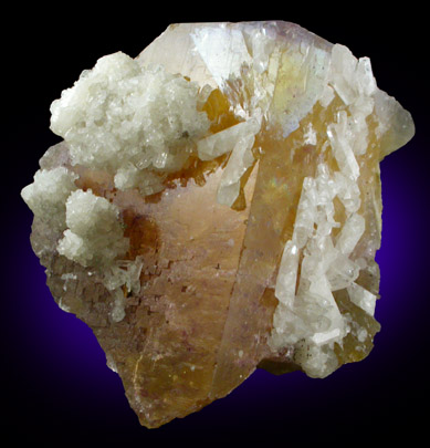 Fluorite with Calcite from Cave-in-Rock District, Hardin County, Illinois