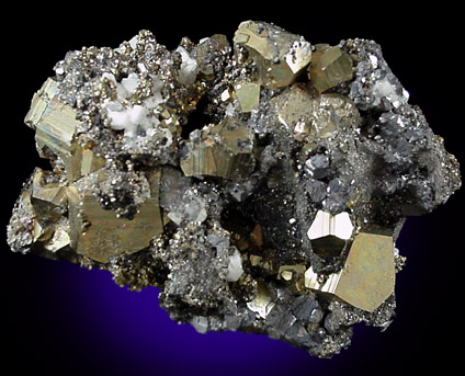 Pyrite and Galena from Huanzala Mine, Huallanca District, Huanuco Department, Peru