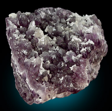Quartz var. Amethyst with Calcite from Amatitlan, Zumpango del Rio, Guerrero, Mexico