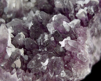 Quartz var. Amethyst with Calcite from Amatitlan, Zumpango del Rio, Guerrero, Mexico