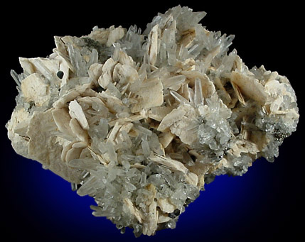 Calcite on Quartz from Pachapaqui District, Bolognesi Province, Ancash Department, Peru