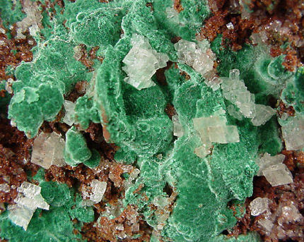 Malachite and Calcite from Tsumeb Mine, Otavi-Bergland District, Oshikoto, Namibia