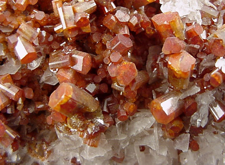 Vanadinite and Calcite from Apex Mine, San Carlos, Manuel Benavides, Chihuahua, Mexico