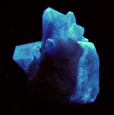 Benitoite in Natrolite from Benitoite Gem Mine, San Benito County, California (Type Locality for Benitoite)