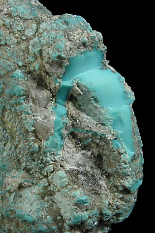 Turquoise from Copper Cities Mine, Globe-Miami District, Gila County, Arizona