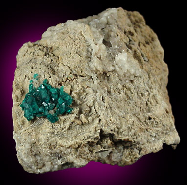 Dioptase on Calcite from Altyn-Tyube, 66 km east of Karagandy, Karaganda Oblast', Kazakhstan (Type Locality for Dioptase)